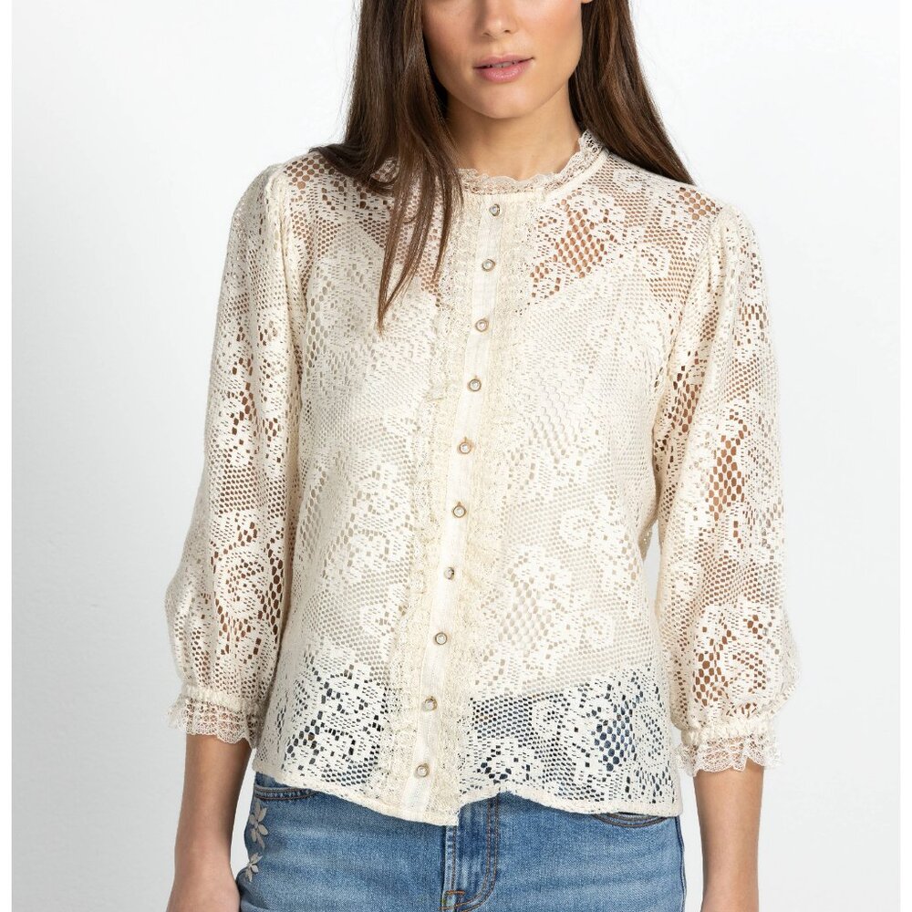 Johnny Was Cream Lace Blouse